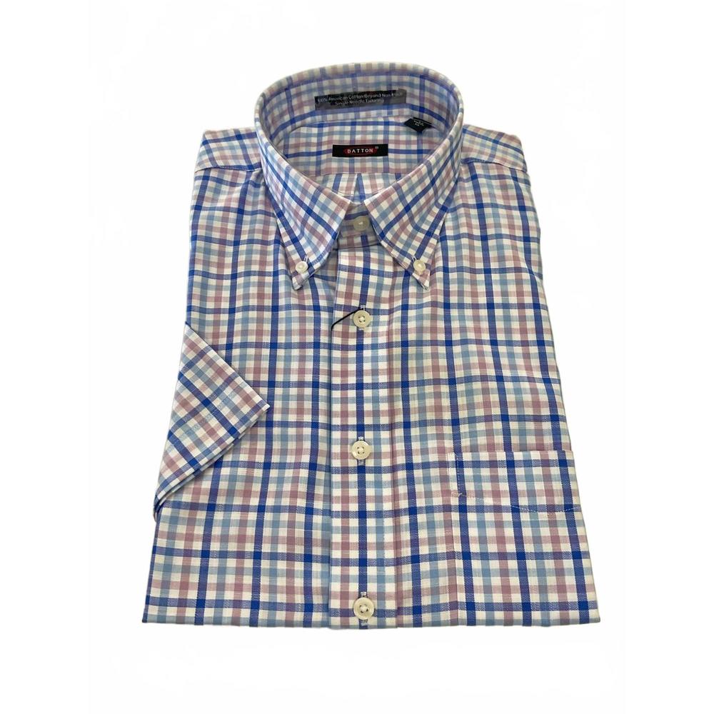 NEW BATTON men's cedric short sleeve cotton shirt in multi